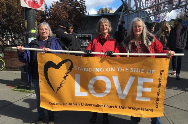 Cedars members march for love.